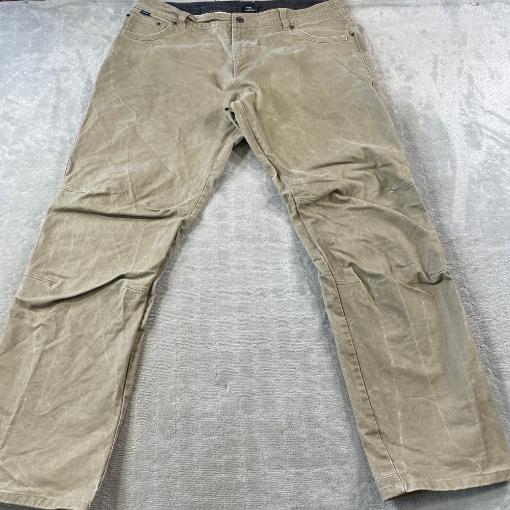 KUHL Rydr Pants Mens 40x36 Khaki Tan Articulated Knee Hiking Outdoor Camping